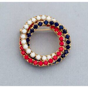 Vintage Stylish Colorful Faux Pearls Spiral Brooch, Ring Circle Brooch - C2